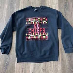 Gildan Black 'Go Chiefs' Crewneck Sweatshirt.